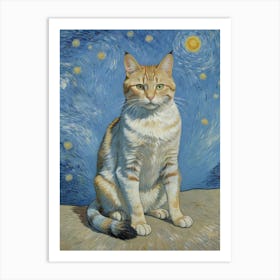 Cat With Starry Sky Art Print