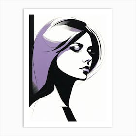 Modern Portrait with Purple Accents Art Print