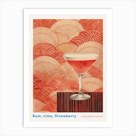 Art Deco Strawberry Daiquiri 2 Poster Art Print