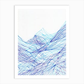 Blue Lines Art Print