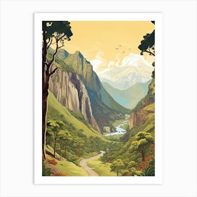 Inca Trail Peru 2 Vintage Travel Illustration Art Print