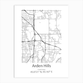 Arden Hills,United States Minimalist Map Art Print