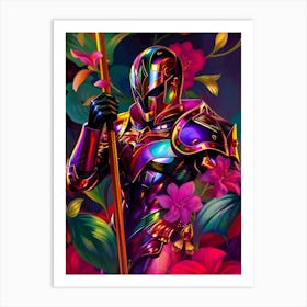 Creative Glossy Knight Portrait Art Print