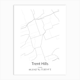 Trent Hills,Canada Minimalist Map Art Print