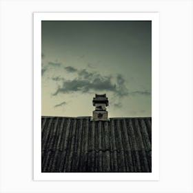 The Night Sky And The Roof Of The Old House Art Print