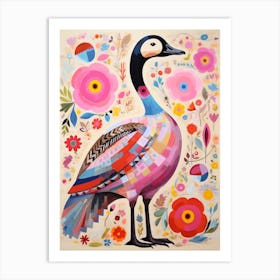 Pink Scandi Canada Goose 1 Art Print