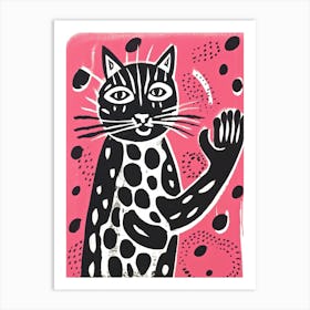 Cat With Polka Dots Art Print