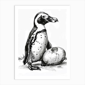 African Penguin Hatching 4 Art Print