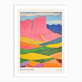 Mount Roraima South America 3 Colourful Mountain Illustration Poster Art Print