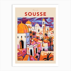 Sousse Tunisia 2 Fauvist Travel Poster Art Print