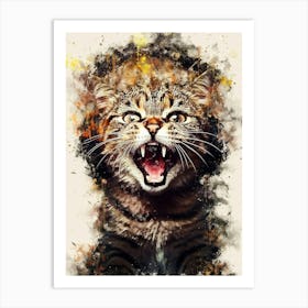 Cat Roaring nusic Art Print