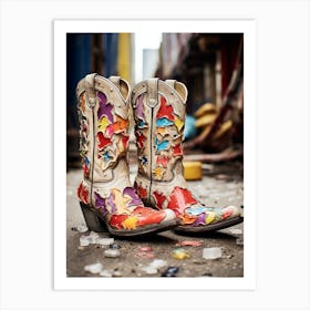 Cowgirl Street Boots 2 Art Print