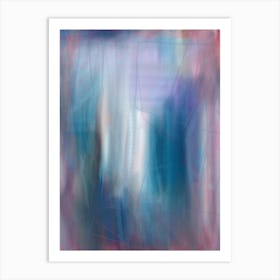 BREATHE - Sky Inspired Blue, Pink, Red, White, Purple Abstract Art Print