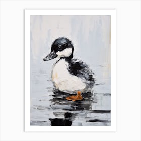 Duckling Reflection Painting Art Print