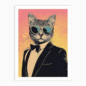 Super Cool Cat Illustration Pop 1 Art Print