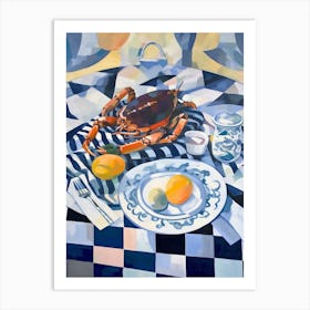 Blue Crab Still Life Painting Art Print