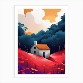 House In The Field Art Print