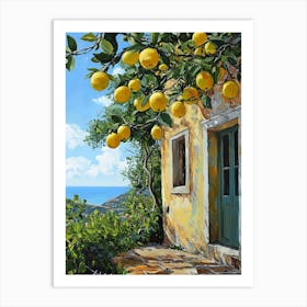 Lemons On The Porch Art Print