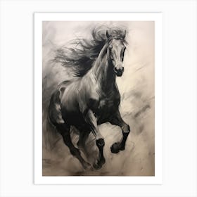 A Horse Painting In The Style Of Chiaroscuro 2 Art Print
