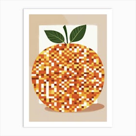 Pixelated Orange 1 Art Print