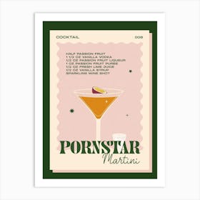 Pornstar Martini Orange & Green Art Print