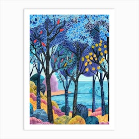 Blue Trees 1 Art Print