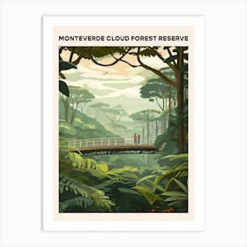 Monteverde Cloud Forest Reserve Midcentury Travel Poster Art Print