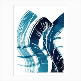 Blue Plant Swish Art Print