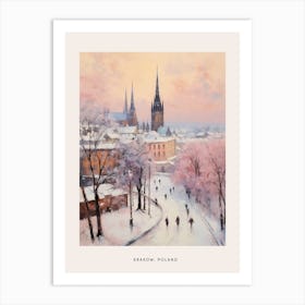 Dreamy Winter Painting Poster Krakow Poland 4 Art Print