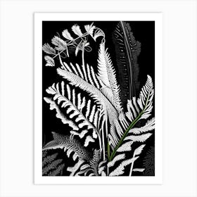 Forked Spleenwort Linocut Art Print