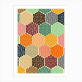 Hexagonal Pattern Vector Art Print