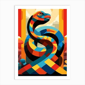 Snake Geometric Abstract 3 Art Print