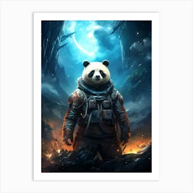 Panda Bear In Space Art Print