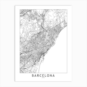 Map Barcelona Art Print