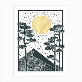 Linocut Print Art Print