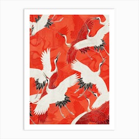 Cranes In Flight Art Print