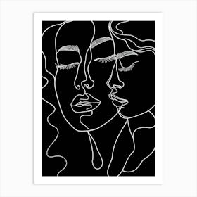 Minimalist Portraits Women Black And White 4 Art Print