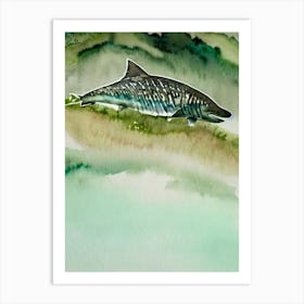 Basking Shark Storybook Watercolour Art Print