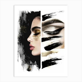 Black And Gold Makeup 1 Art Print