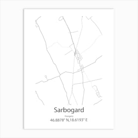 Sarbogard,Hungary Minimalist Map Art Print