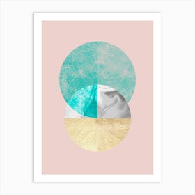 Geometry on pink background 5 Art Print