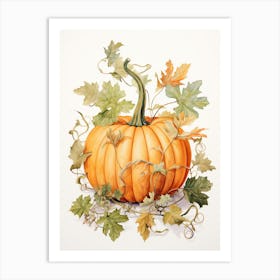 Musque De Provence Pumpkin Watercolour Illustration 2 Art Print