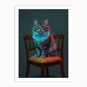 Cat Sitting On A Chair 1 Art Print