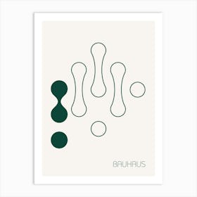 Retro Bauhaus Poster White & Green Art Print