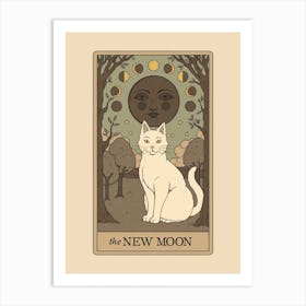 The New Moon   Cats Tarot Art Print