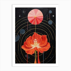 Amaryllis 3 Hilma Af Klint Inspired Flower Illustration Art Print