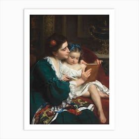 Mother And Child Reading Art Print