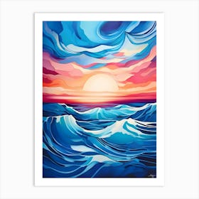 Sunset Over The Ocean 24 Art Print