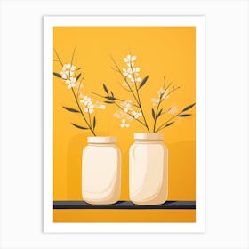 Jars With Flowers Art Print