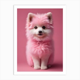 Pink Fluffy Ani 0 Art Print